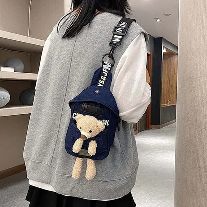 sac banane bleu foncé avec peluche Aurore