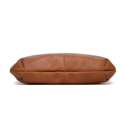 Grand sac à main en cuir grainé souple, luxe - Meylia