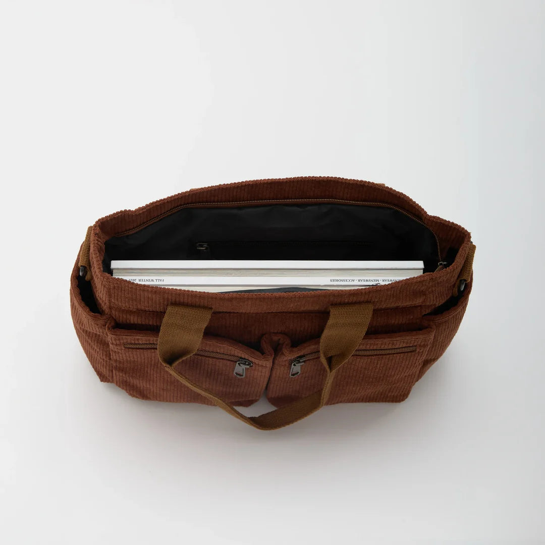 Versatile shoulder bag, corduroy - Ilona