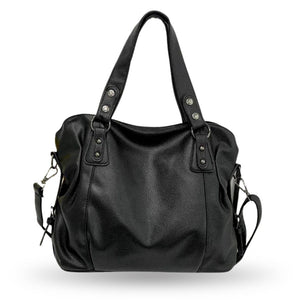 grand sac à main, cuir souple, bandoulière amovible - Lunelle