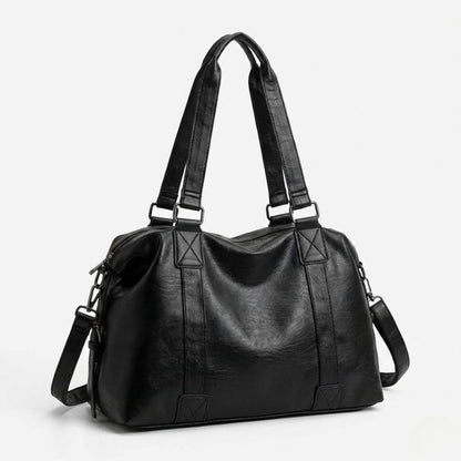 Grand sac à main en cuir, bandoulière amovible - Solena