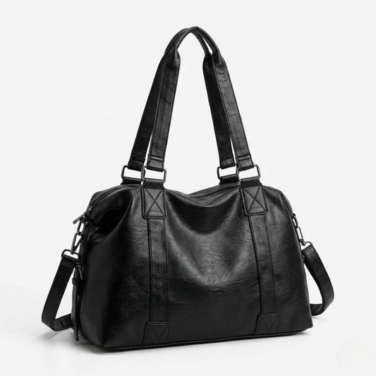 Grand sac à main en cuir, bandoulière amovible - Solena