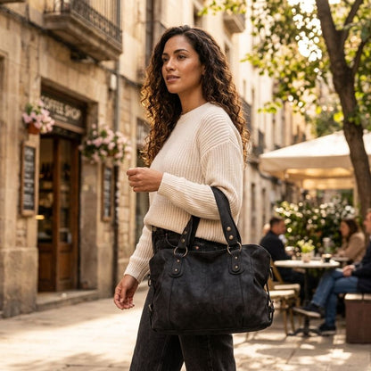 Sac à main de cours effet daim - Rachel Suede