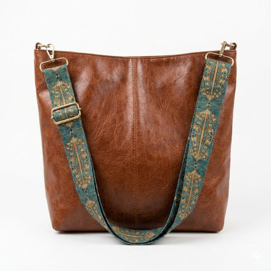 sac fourre tout à bandoulière en cuir vegan - Angèle