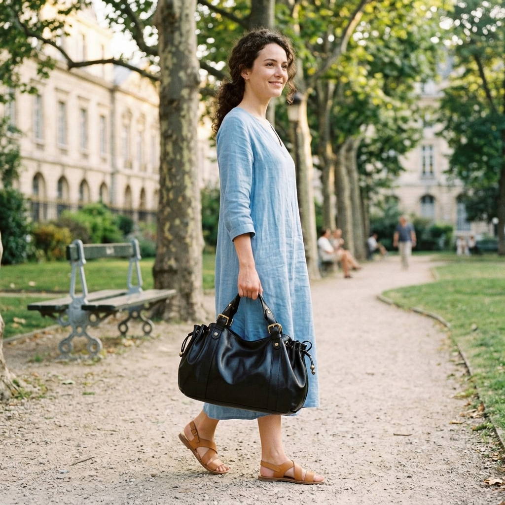 Sac à main en Cuir Tendance, Large - Victoria